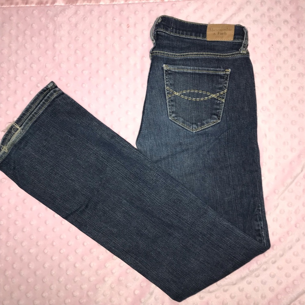 abercrombie and fitch dark wash jeans
